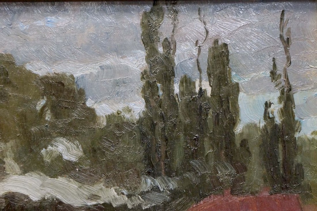 Oil painting At the station - 4