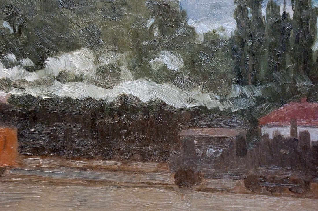 Oil painting At the station - 6