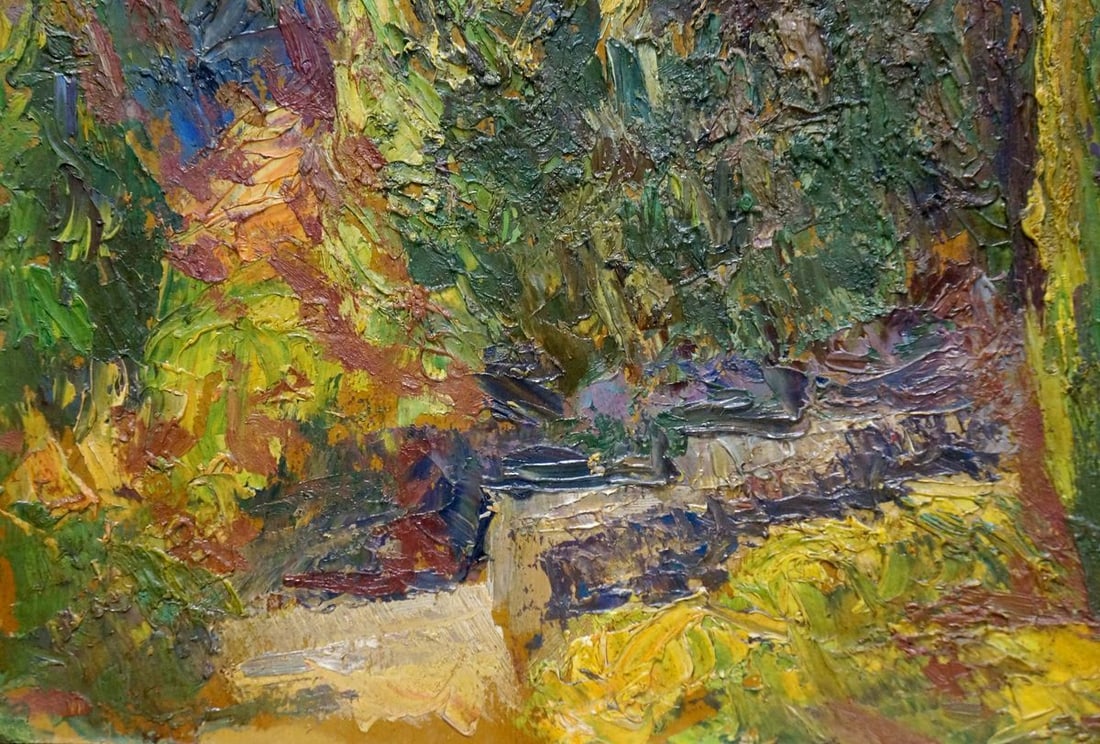 Oil painting Landscape with mountain - 2