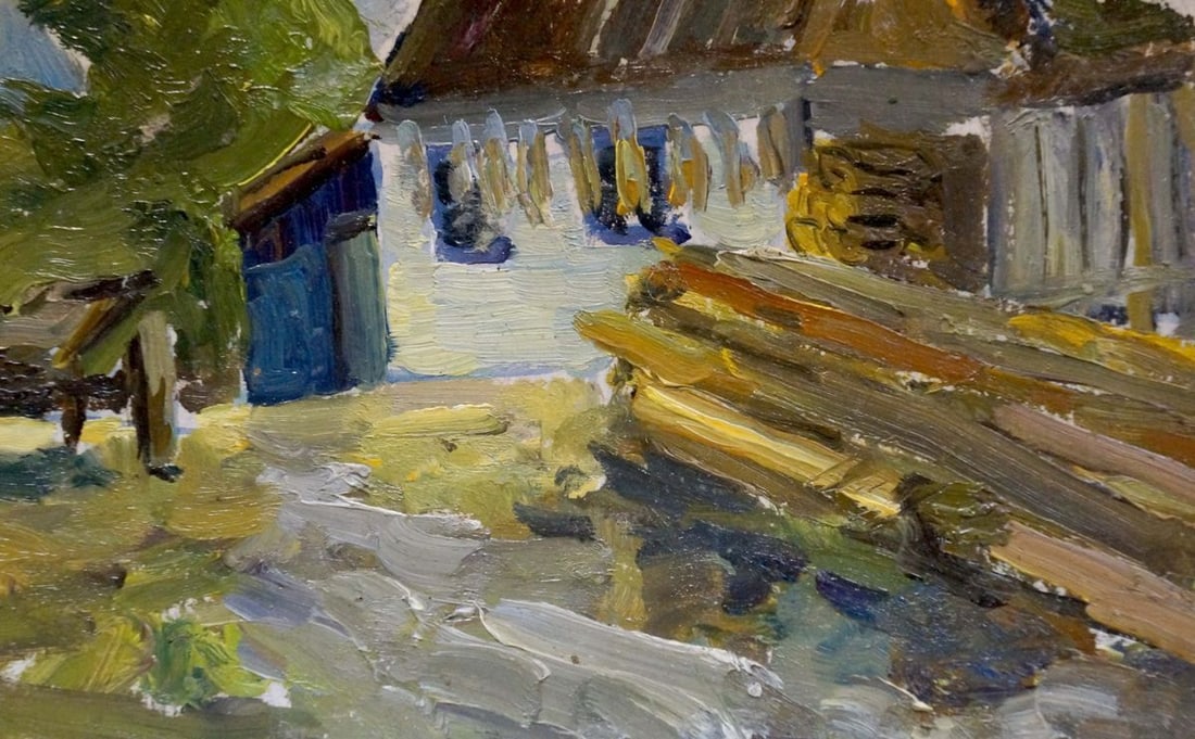 Oil painting Village landscape - 5