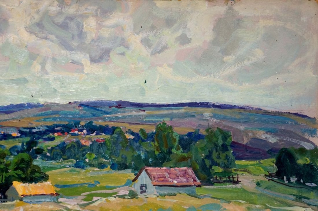 Oil painting Rural landscape Fomin Anatoly Nikiforovich - 4
