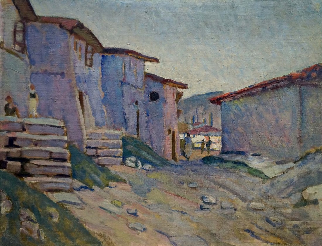 Oil painting The streets of the city: Title: Oil painting The streets of the city Description: NoVerns 405 *** ABOUT THIS PAINTING *** * TITLE: "The streets of the city" * ARTISTS: Unknown artist * SIZE: 40x53 cm/'15.74x20.86 inches' * ME