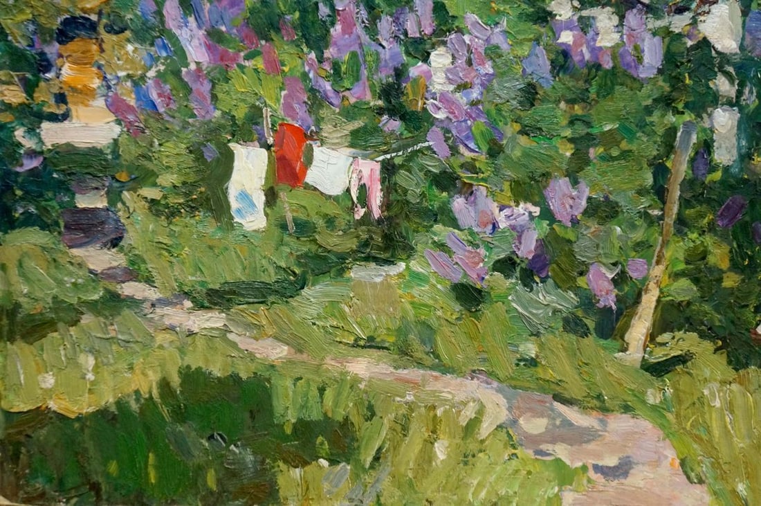 Oil painting Courtyard landscape Fomin Anatoly Nikiforovich - 2