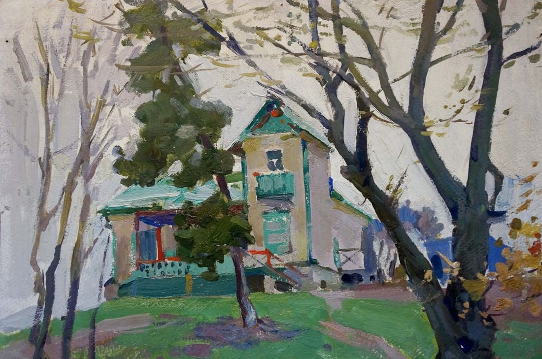 Oil painting House in the woods Kokin Mikhail Alexandrovich - 4
