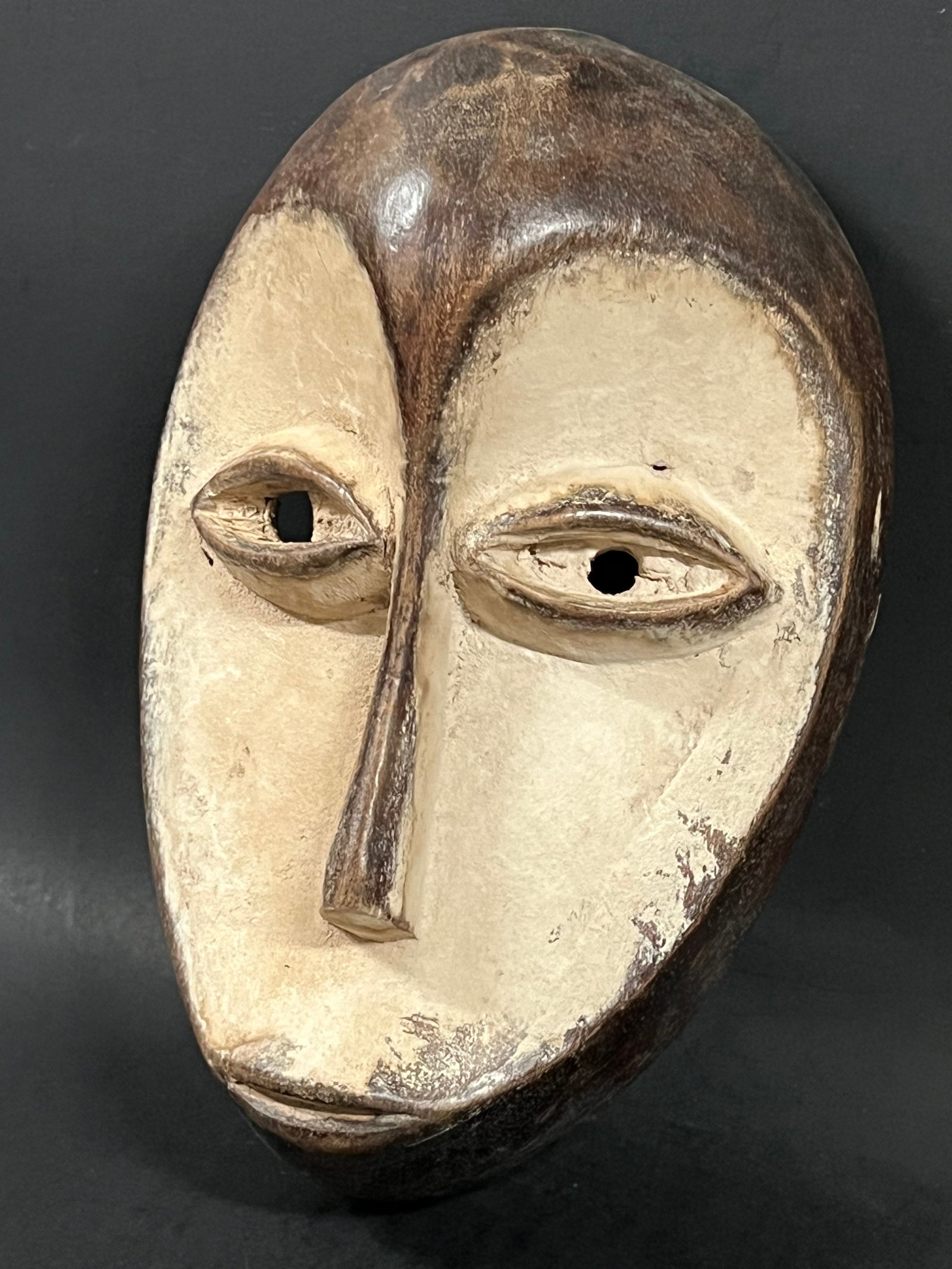 African Tribal Art Carved Wood Lega Mask - 2