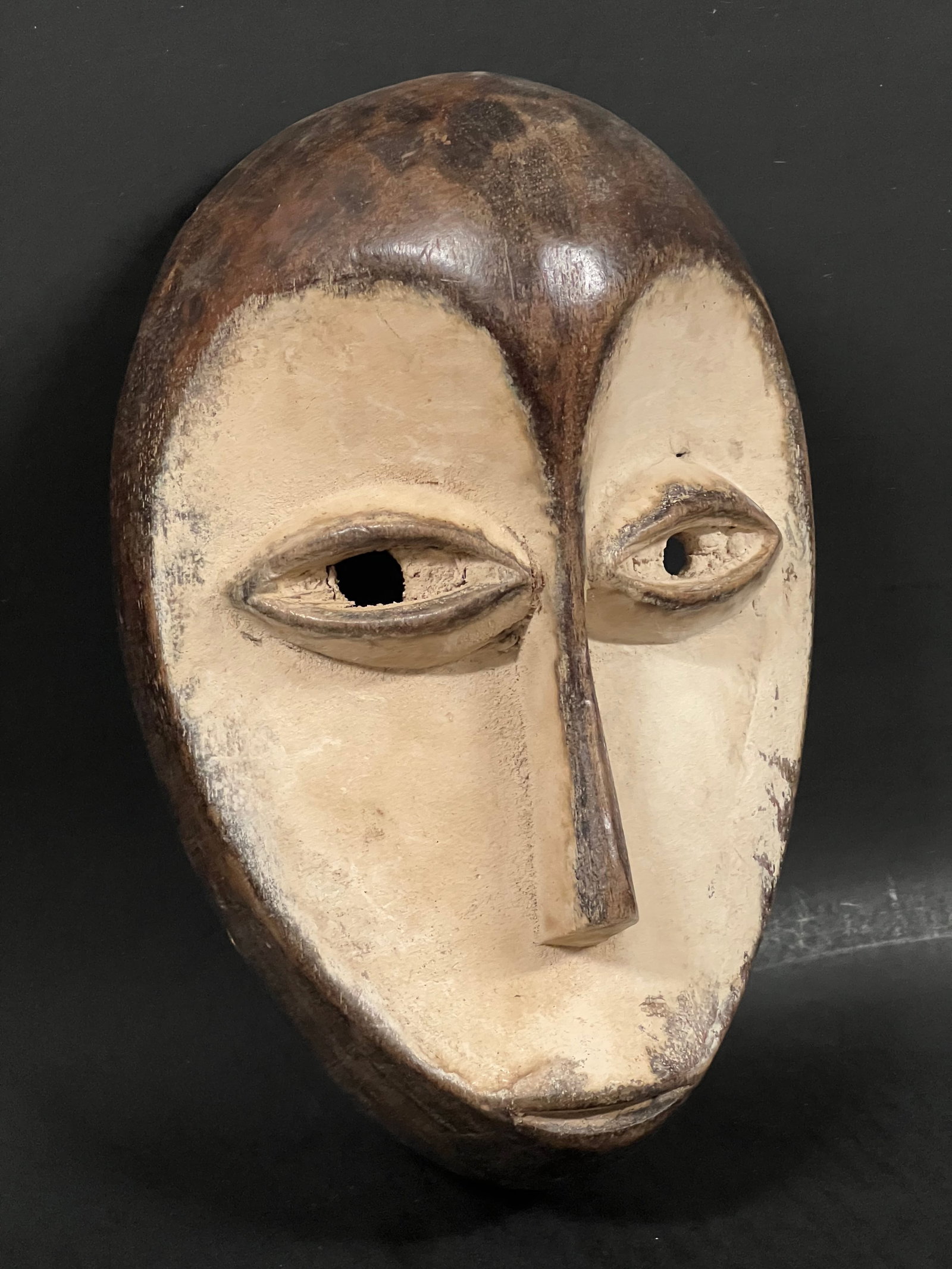 African Tribal Art Carved Wood Lega Mask - 3