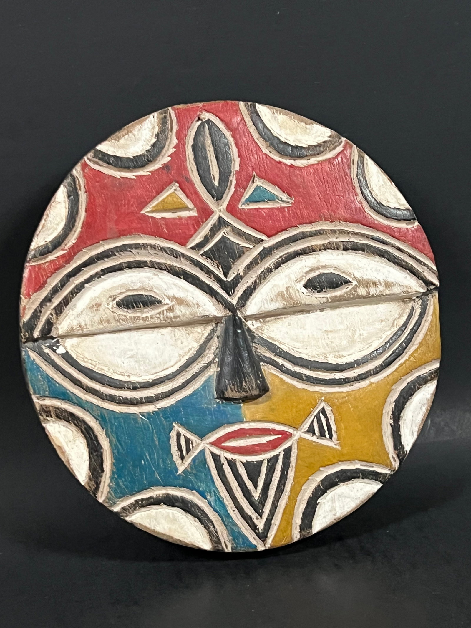 African Tribal Art Carved Wood Teke Mask - 3