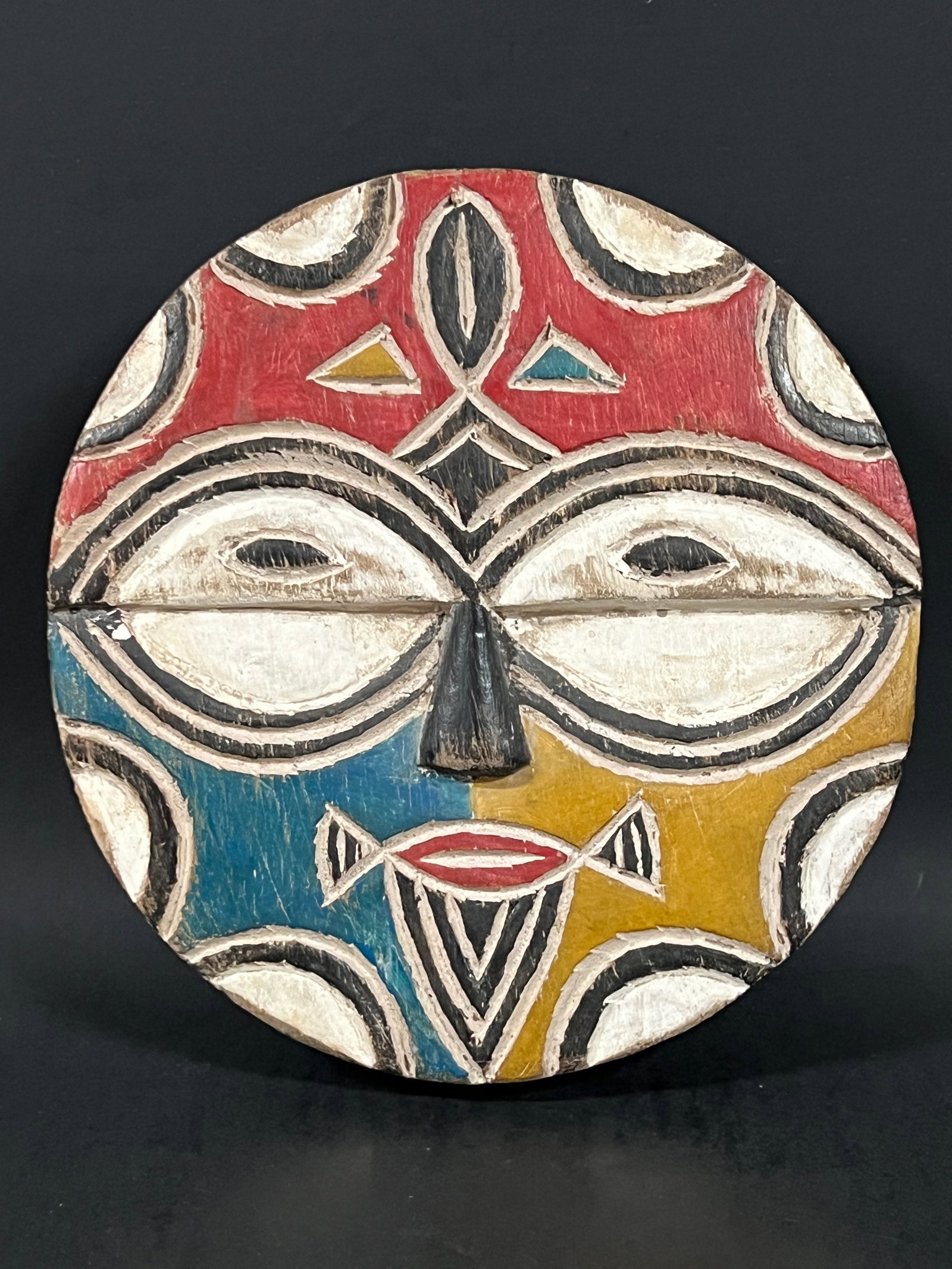 African Tribal Art Carved Wood Teke Mask - 4