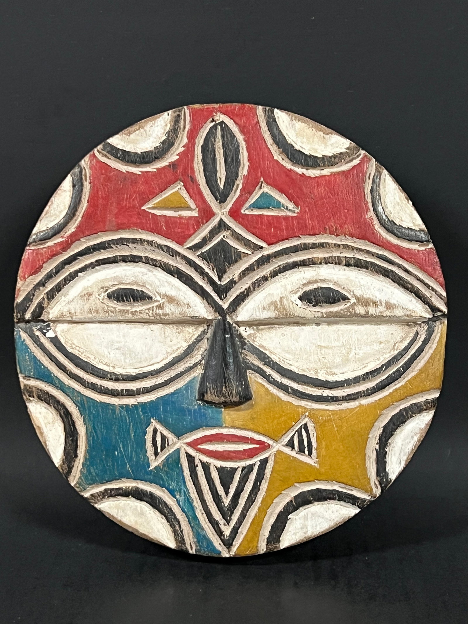 African Tribal Art Carved Wood Teke Mask - 5