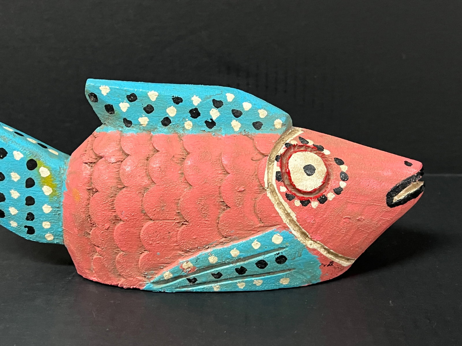 African Tribal Art Carved Wood Bozo Puppet Fish - 2