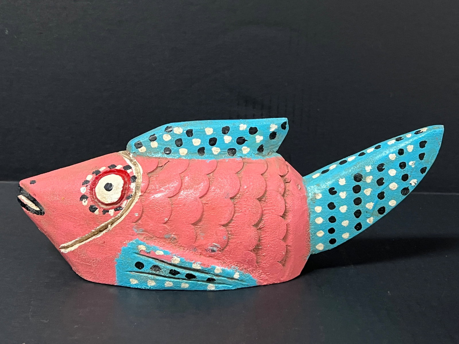 African Tribal Art Carved Wood Bozo Puppet Fish - 4