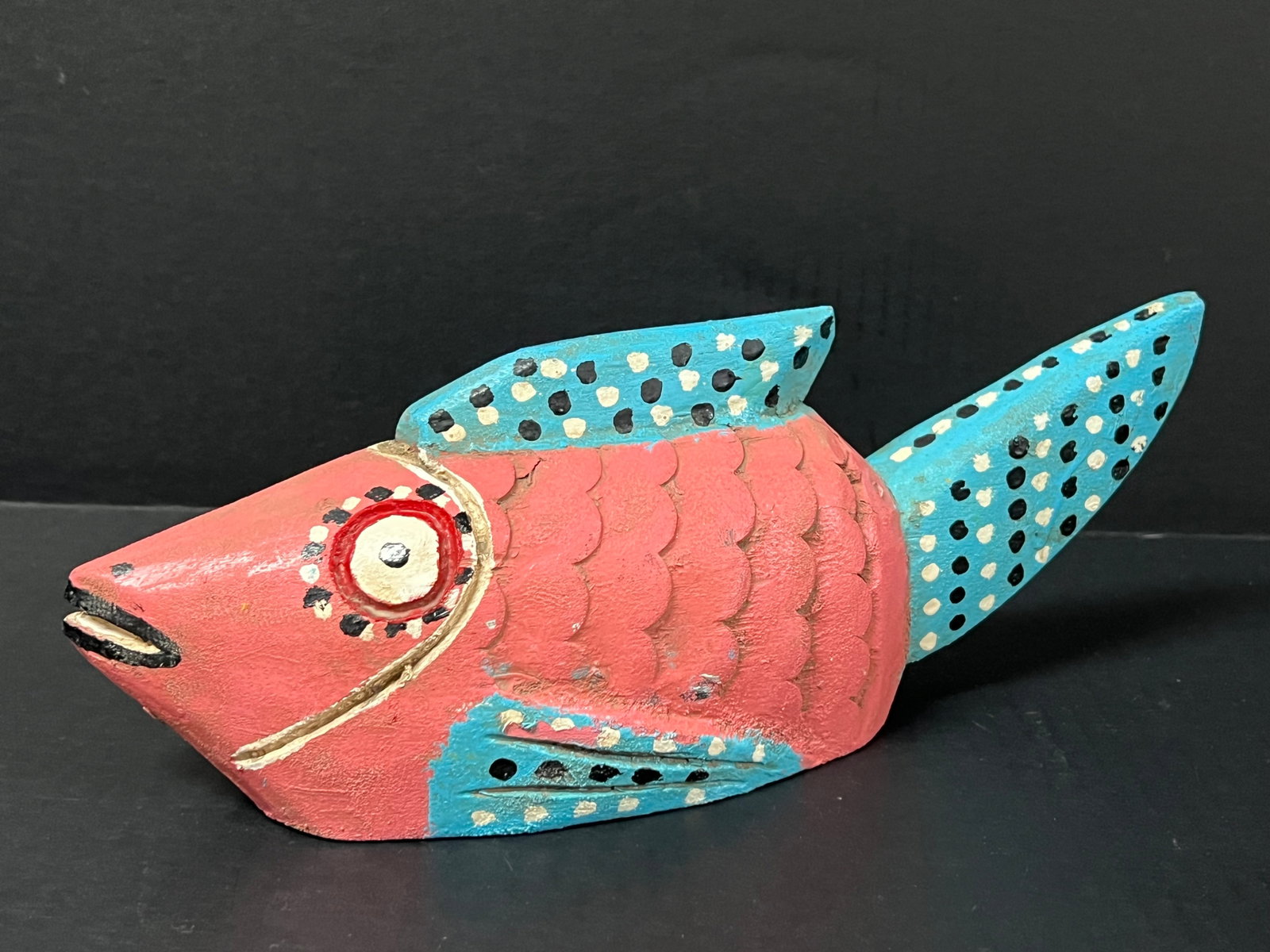 African Tribal Art Carved Wood Bozo Puppet Fish - 5
