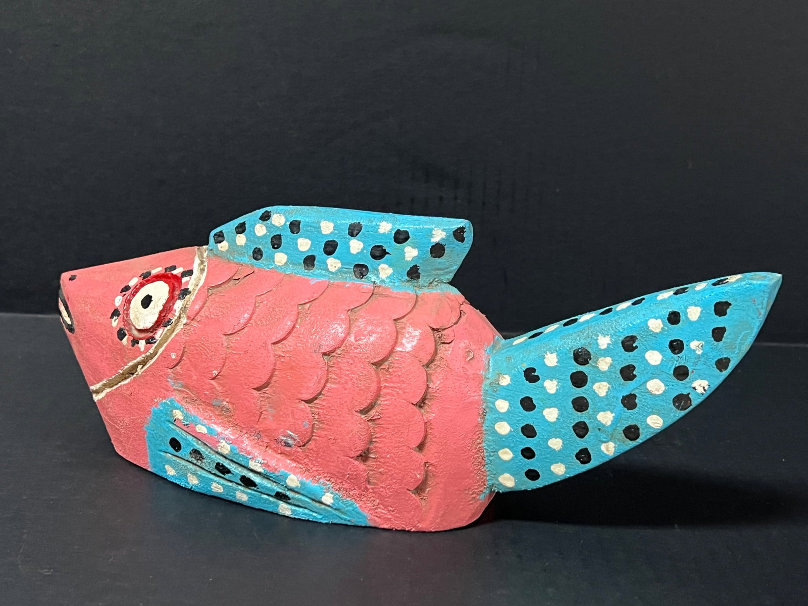 African Tribal Art Carved Wood Bozo Puppet Fish - 6