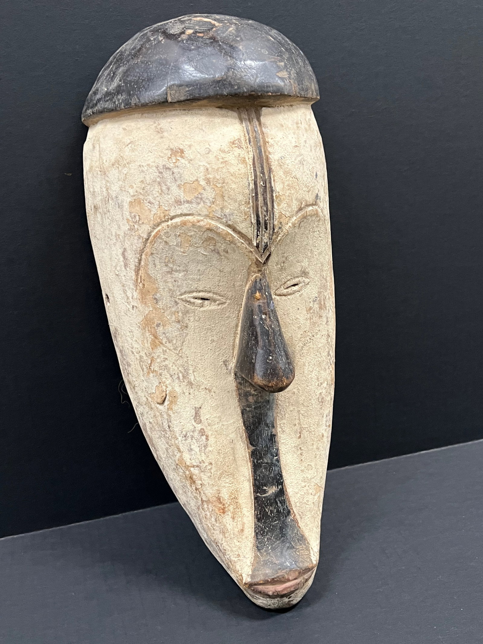 African Tribal Art Carved Wood Fang Mask - 3