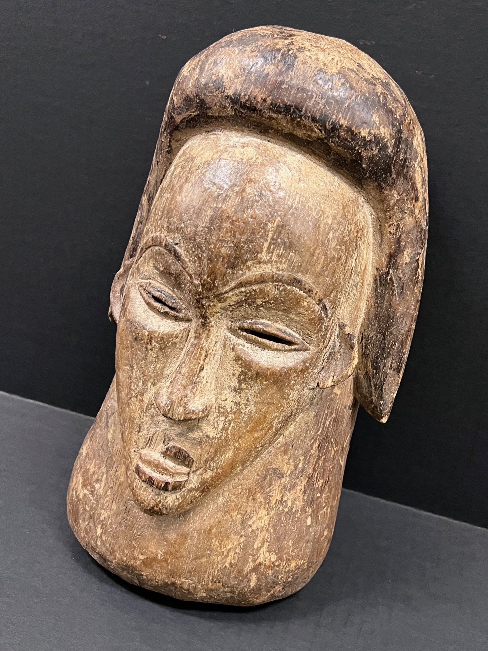 African Tribal Art Carved Wood Lumbo Mask - 2