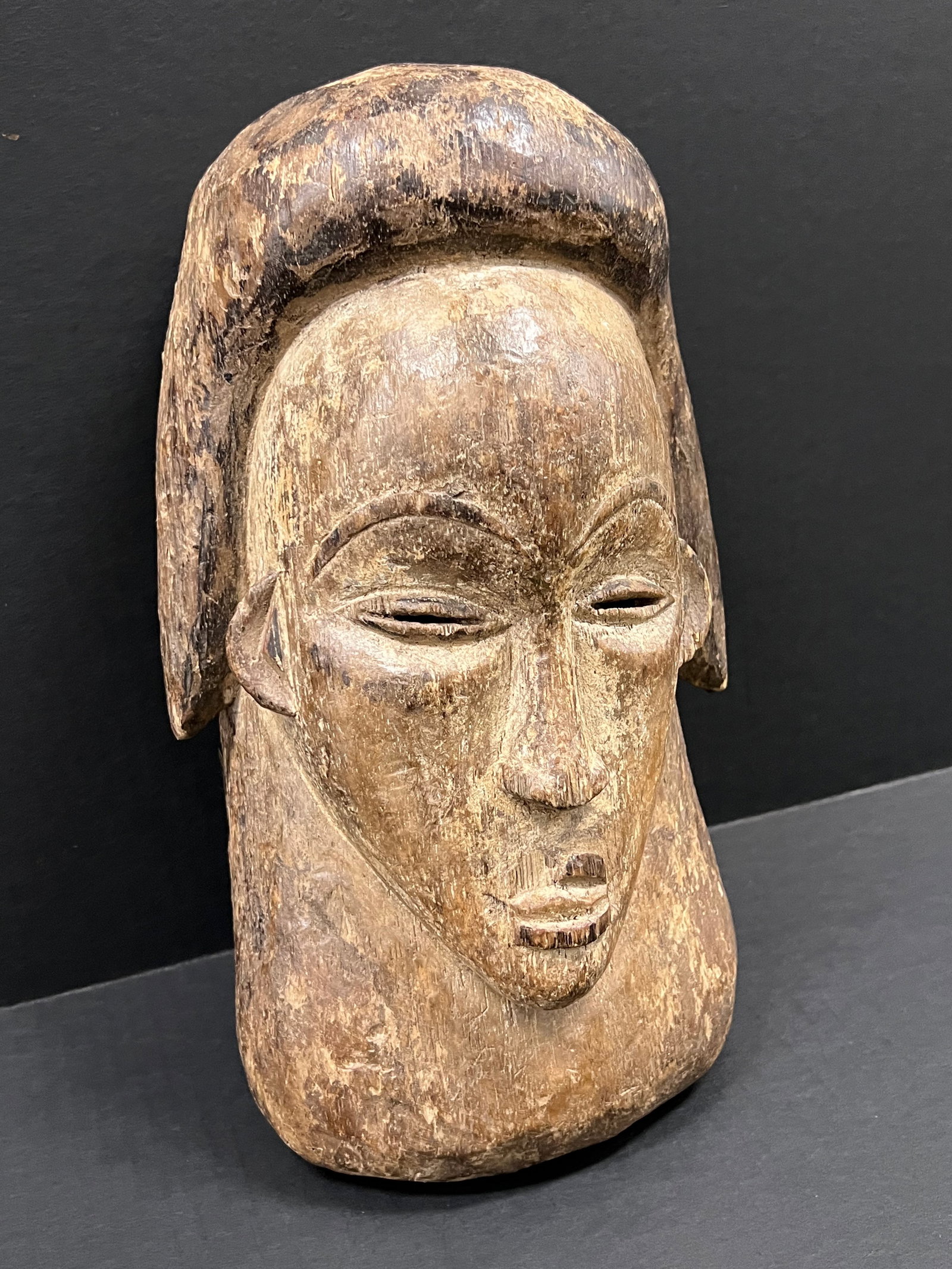African Tribal Art Carved Wood Lumbo Mask - 3