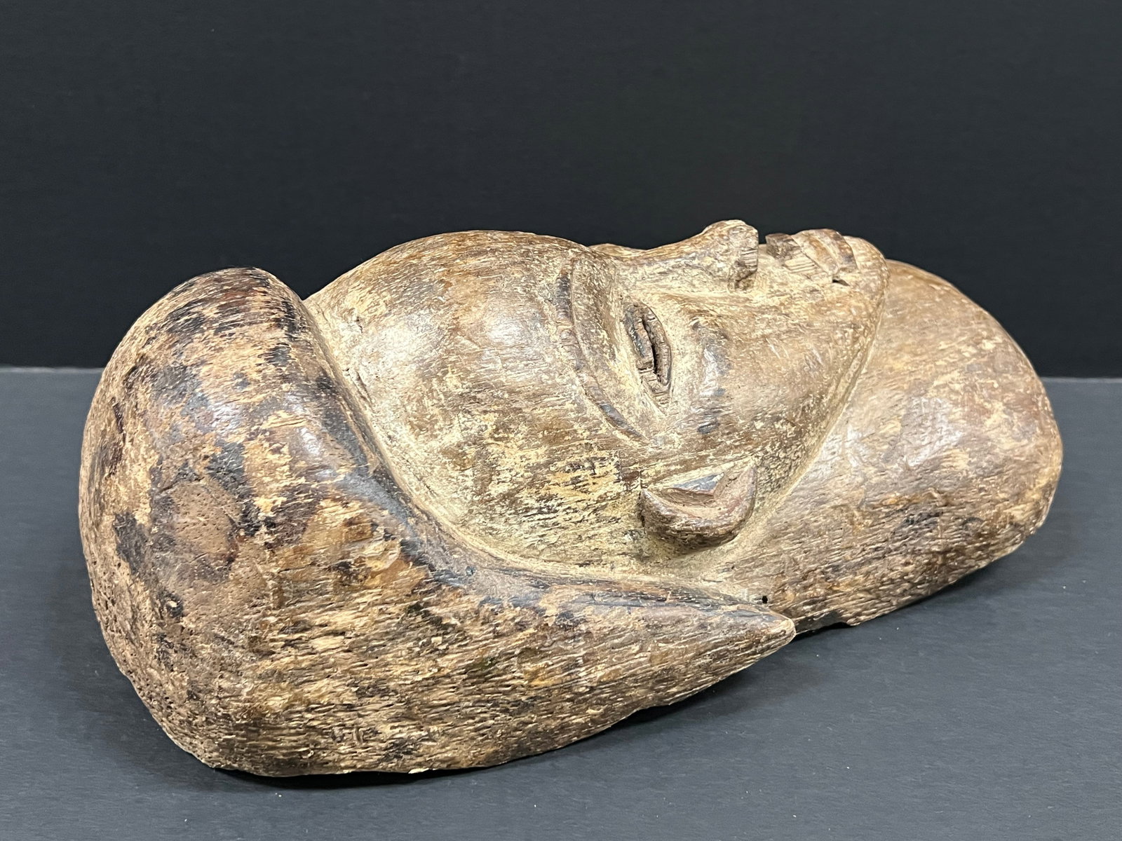 African Tribal Art Carved Wood Lumbo Mask - 5