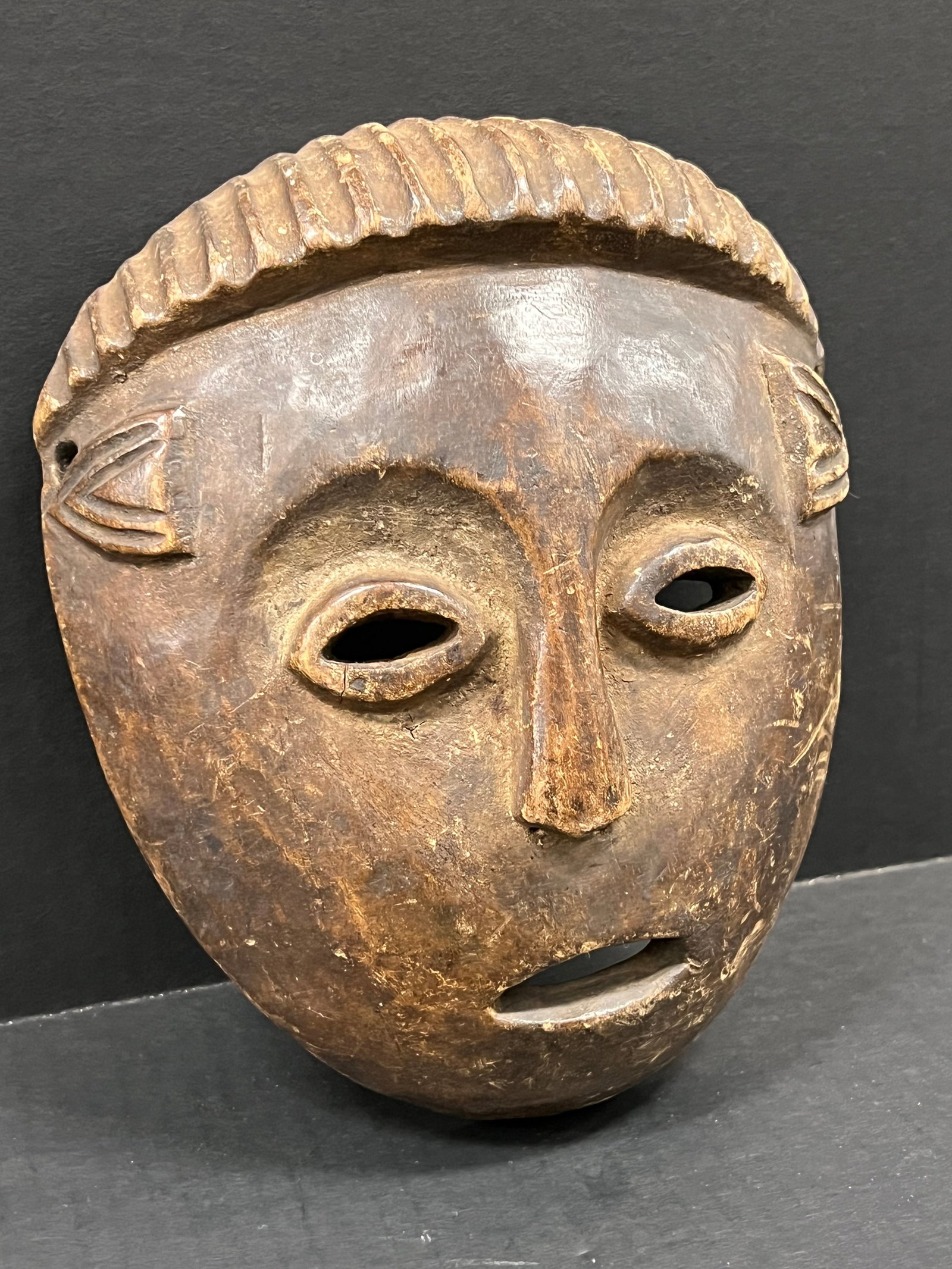 African Tribal Art Carved Wood Tabwa Mask - 2