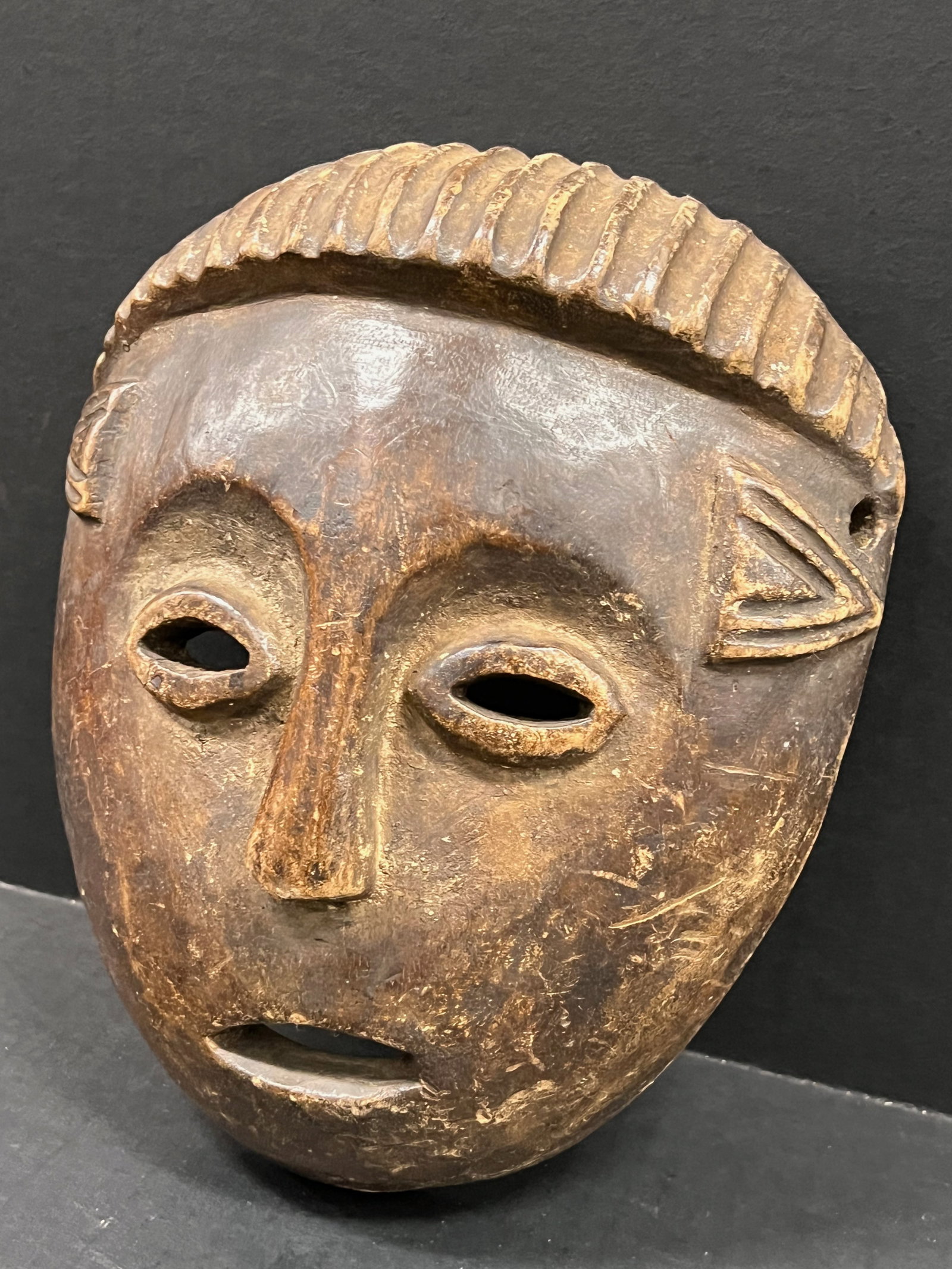 African Tribal Art Carved Wood Tabwa Mask - 3