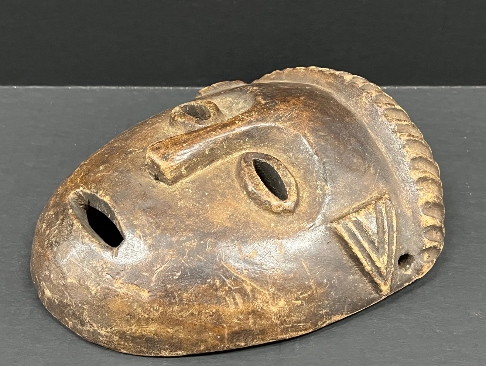 African Tribal Art Carved Wood Tabwa Mask - 5