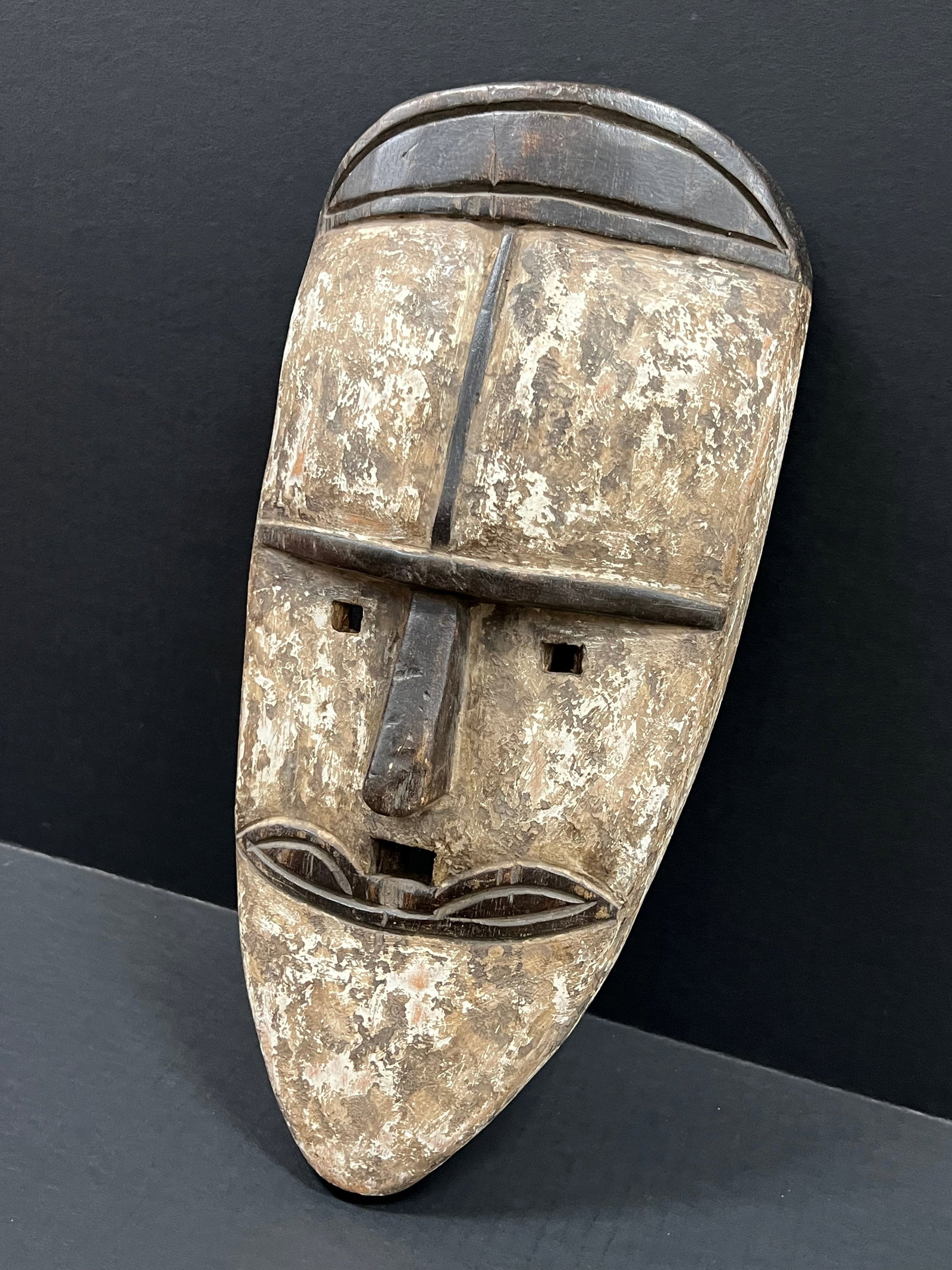 African Tribal Art Carved Wood Fang Mask - 2