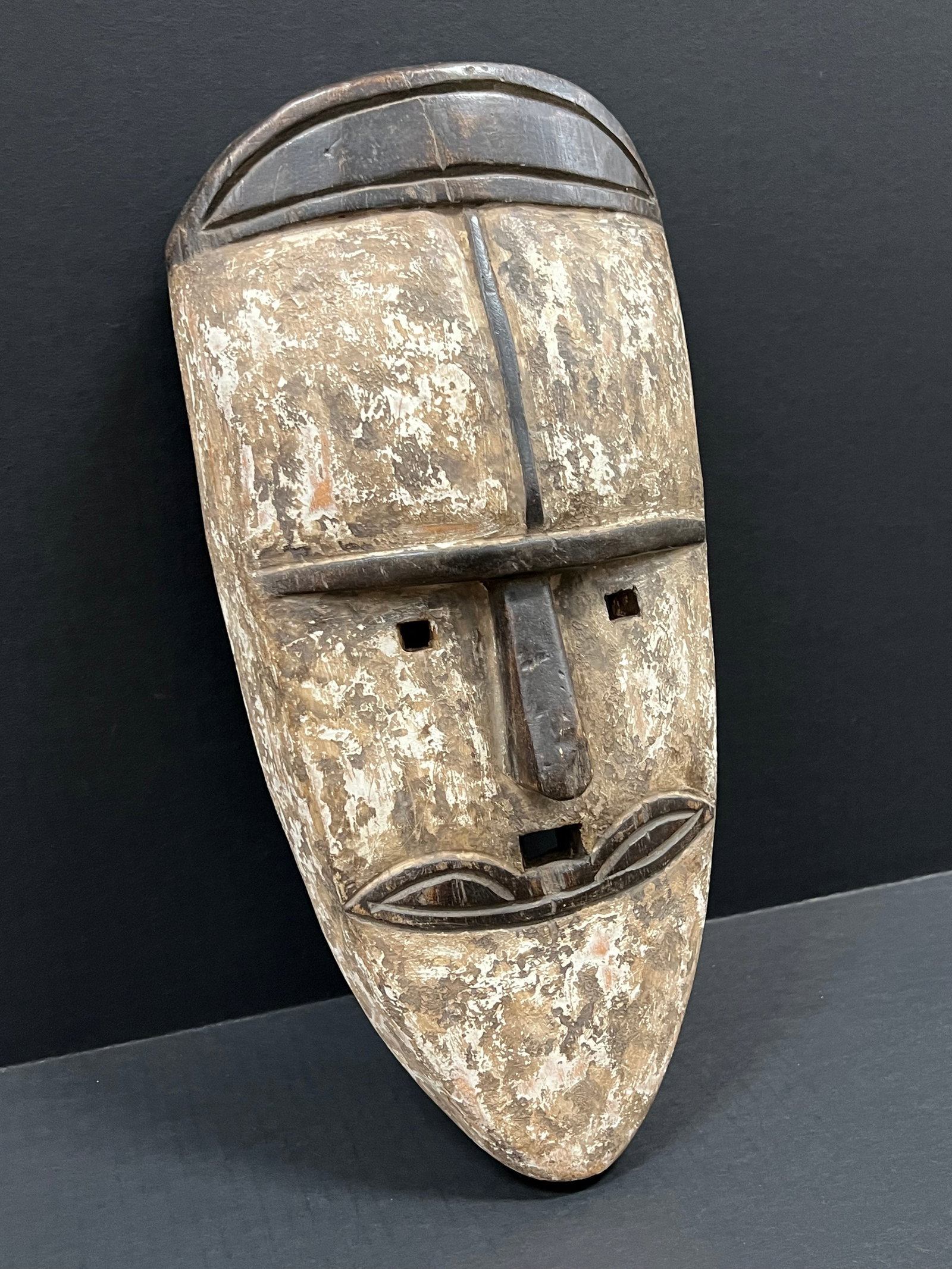 African Tribal Art Carved Wood Fang Mask - 3