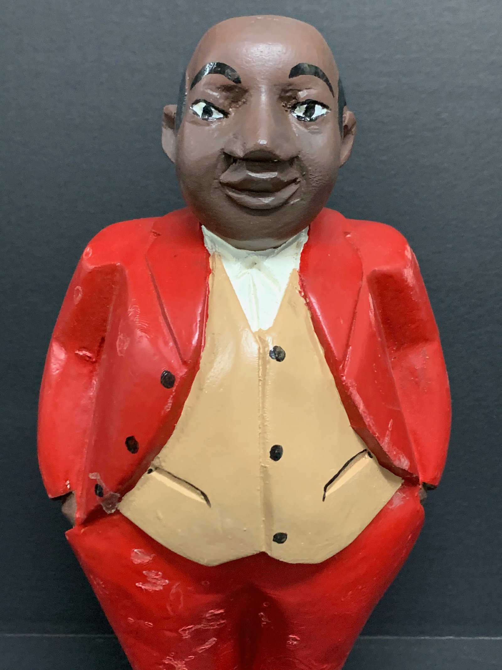 African Tribal Art Carved Wood Colonial Male Statue - 2