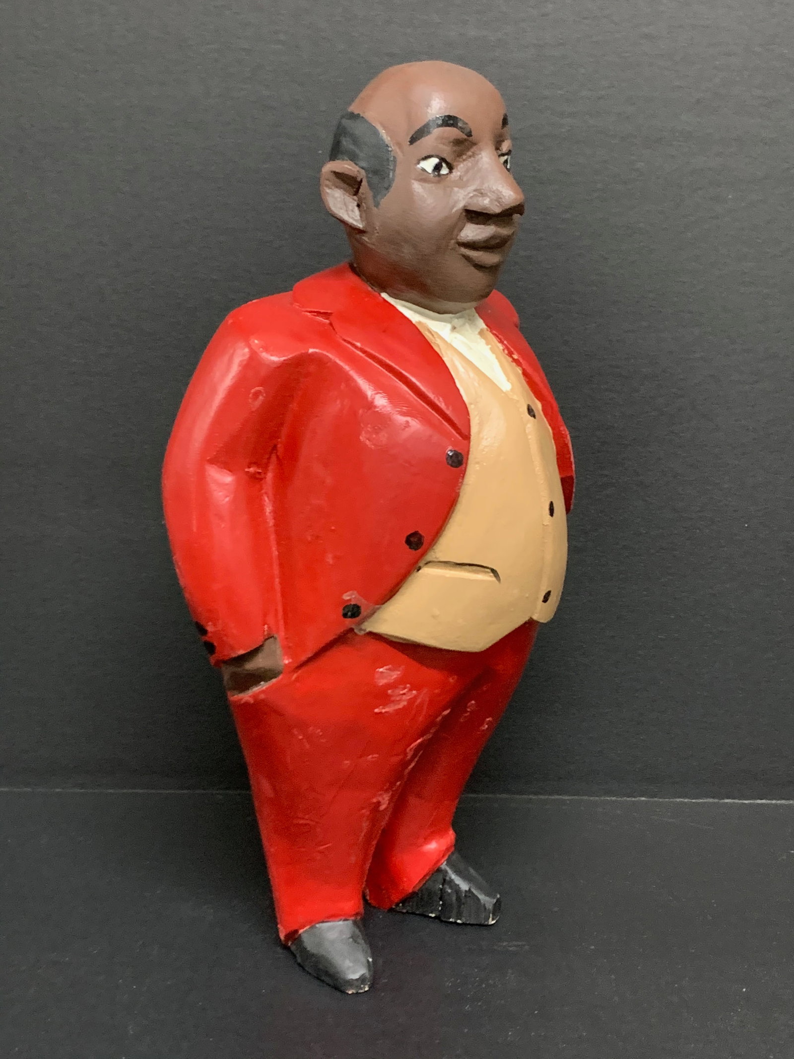African Tribal Art Carved Wood Colonial Male Statue - 3