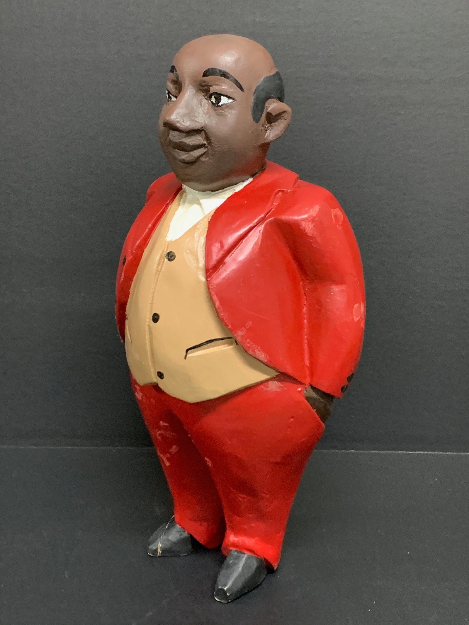 African Tribal Art Carved Wood Colonial Male Statue - 5