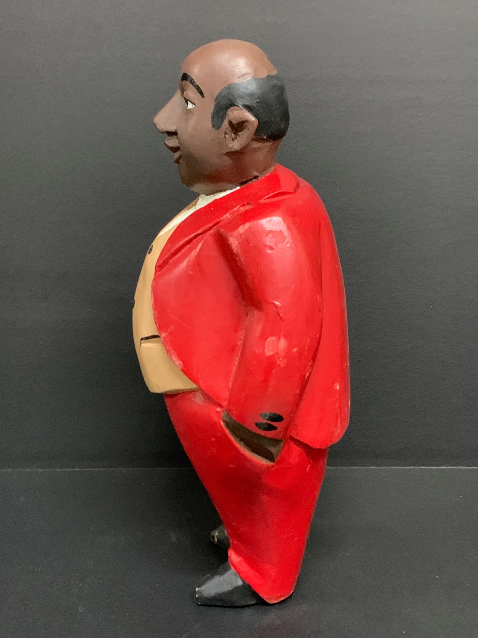 African Tribal Art Carved Wood Colonial Male Statue - 6