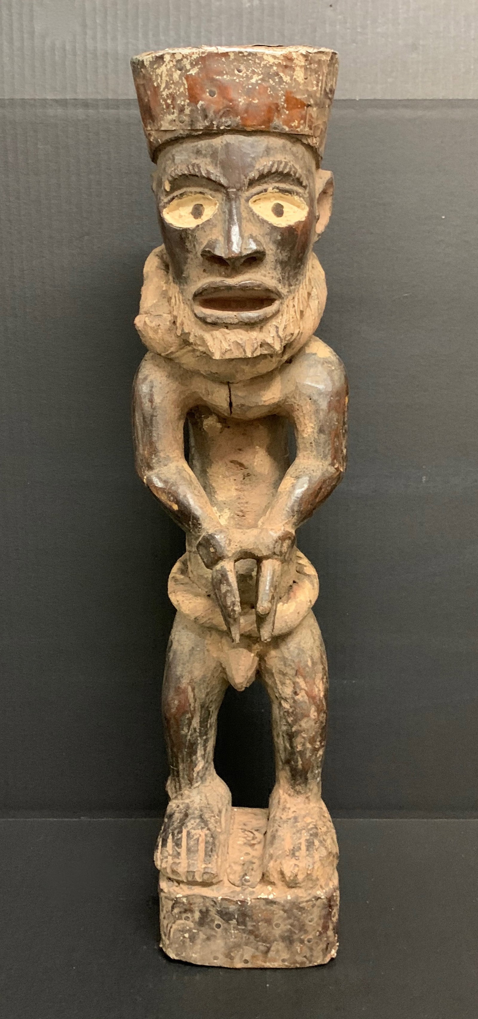 African Tribal Art Carved Wood Bacongo Statue (1 of 9)