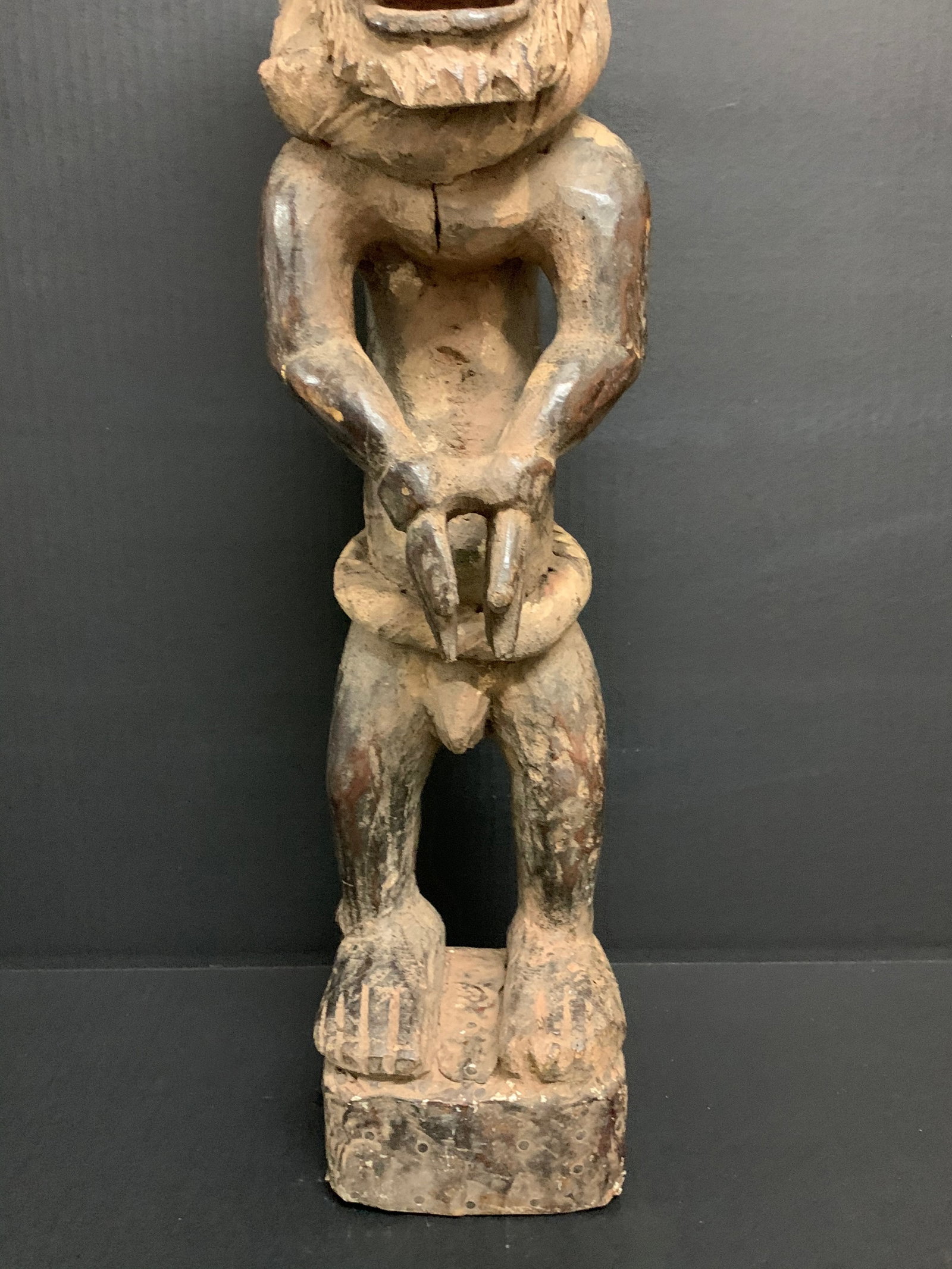 African Tribal Art Carved Wood Bacongo Statue - 3