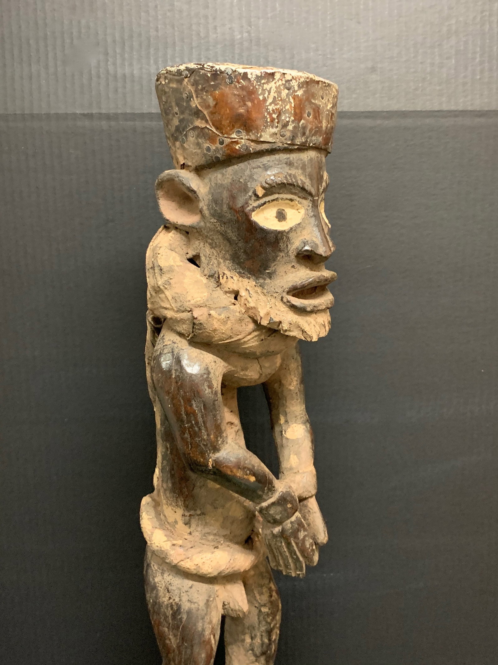 African Tribal Art Carved Wood Bacongo Statue - 5