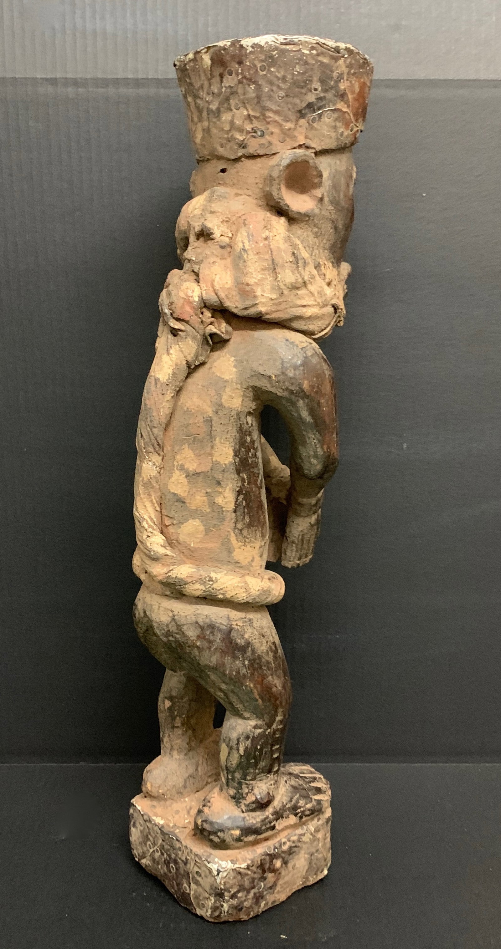African Tribal Art Carved Wood Bacongo Statue - 6
