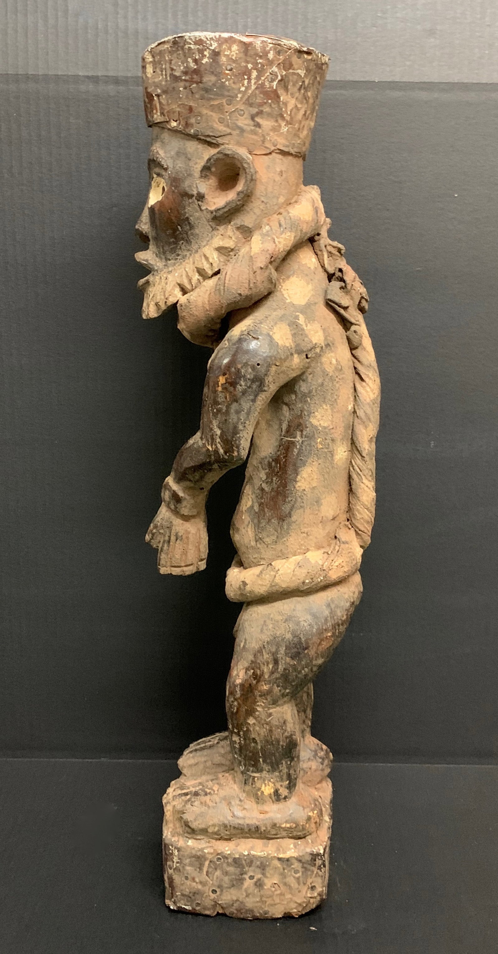 African Tribal Art Carved Wood Bacongo Statue - 8