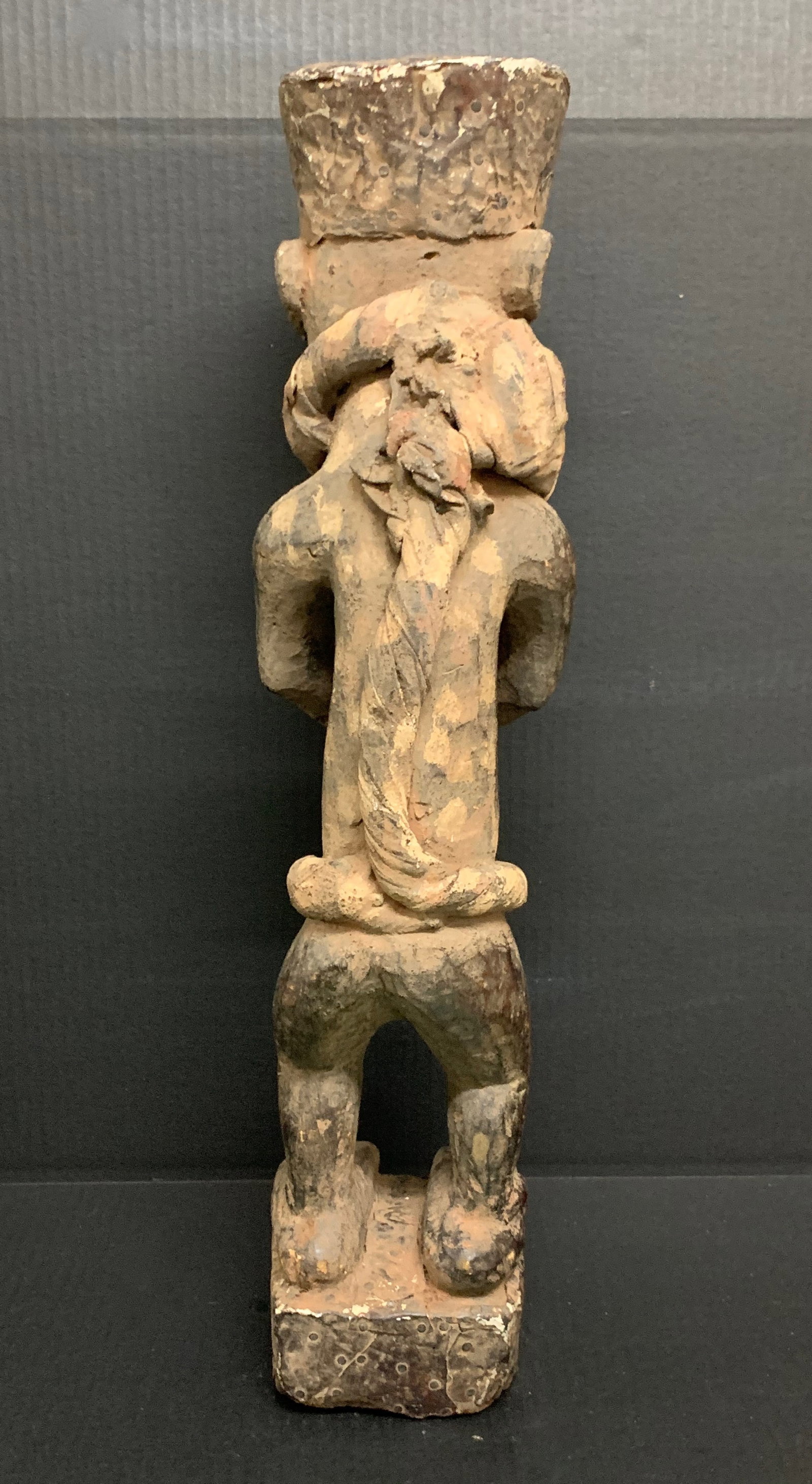African Tribal Art Carved Wood Bacongo Statue - 9