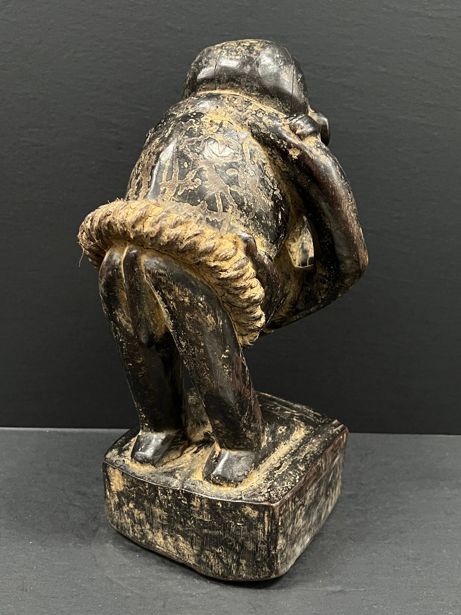 African Tribal Art Carved Wood Bulu Monkey Statue - 8