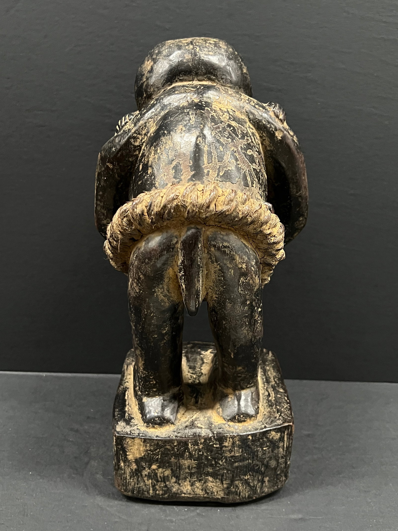 African Tribal Art Carved Wood Bulu Monkey Statue - 9