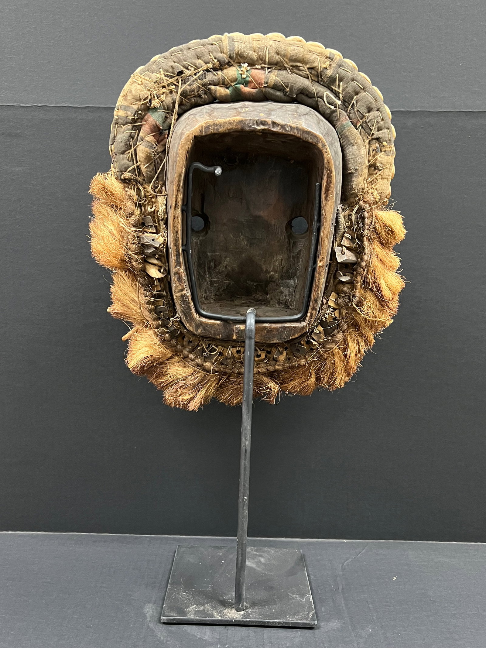 African Tribal Art Carved Wood Dan Guere Mask with Display Stand - 10