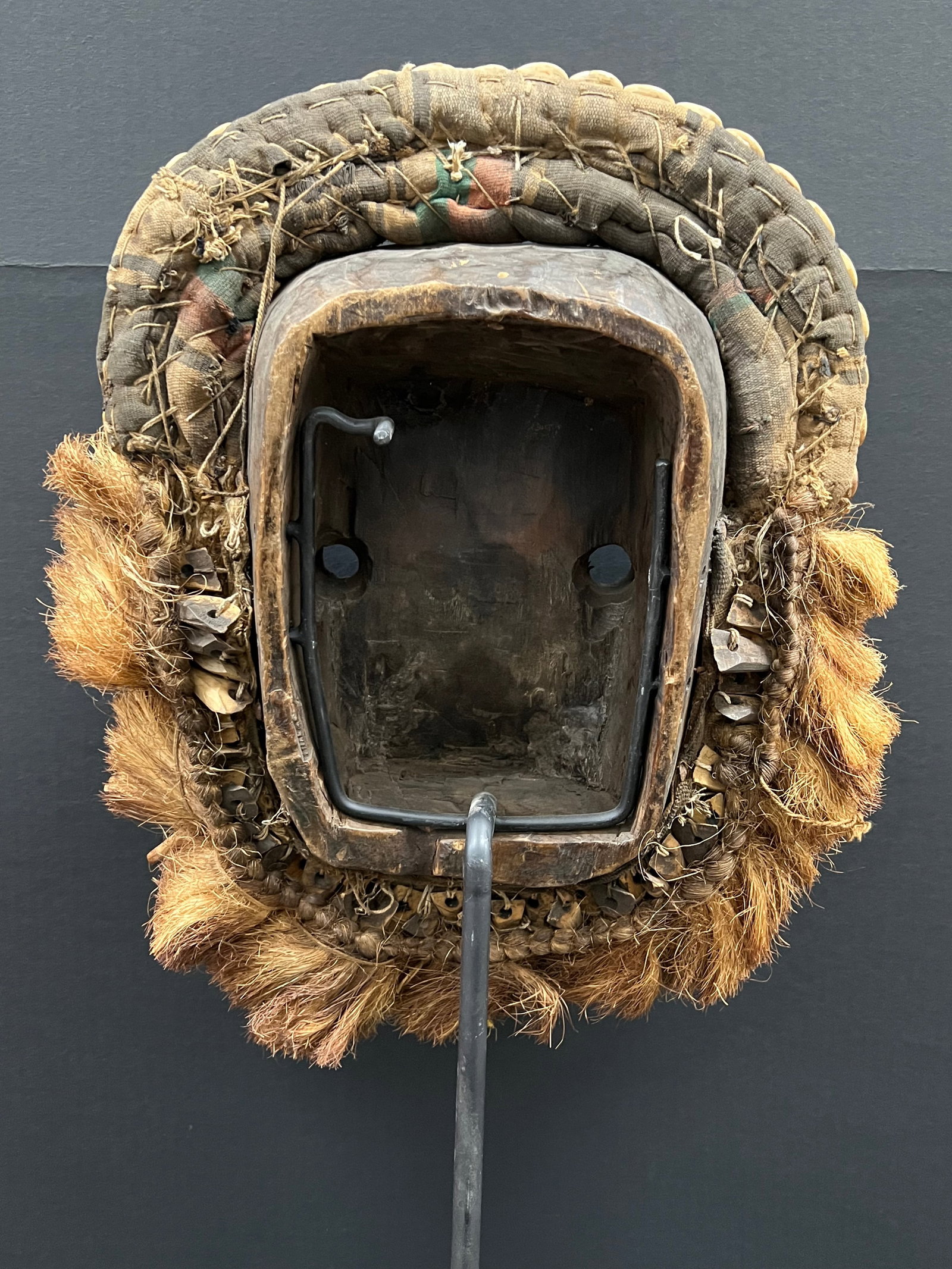 African Tribal Art Carved Wood Dan Guere Mask with Display Stand - 9