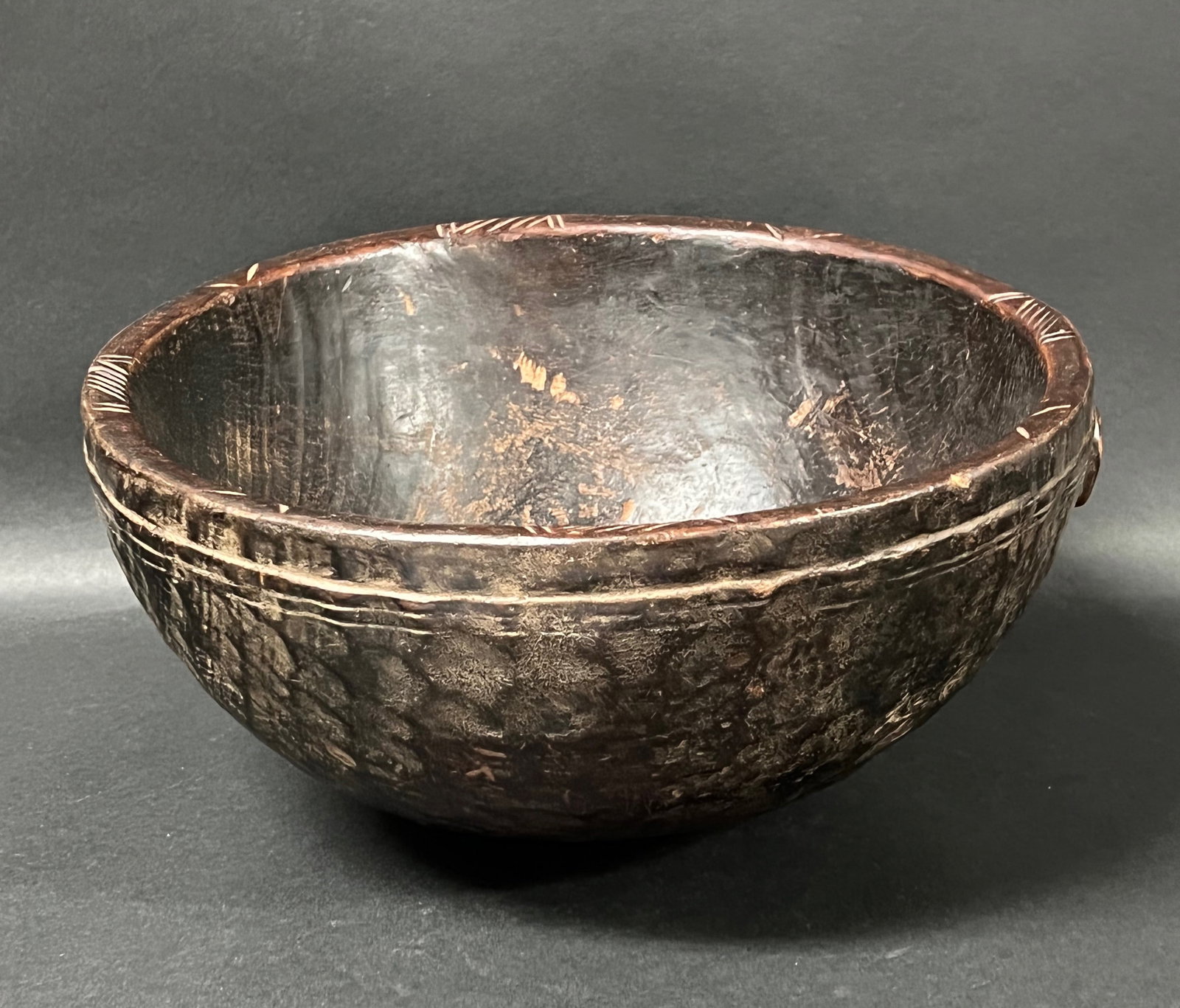African Tribal Art Carved Wood Tanzania Bowl - 3