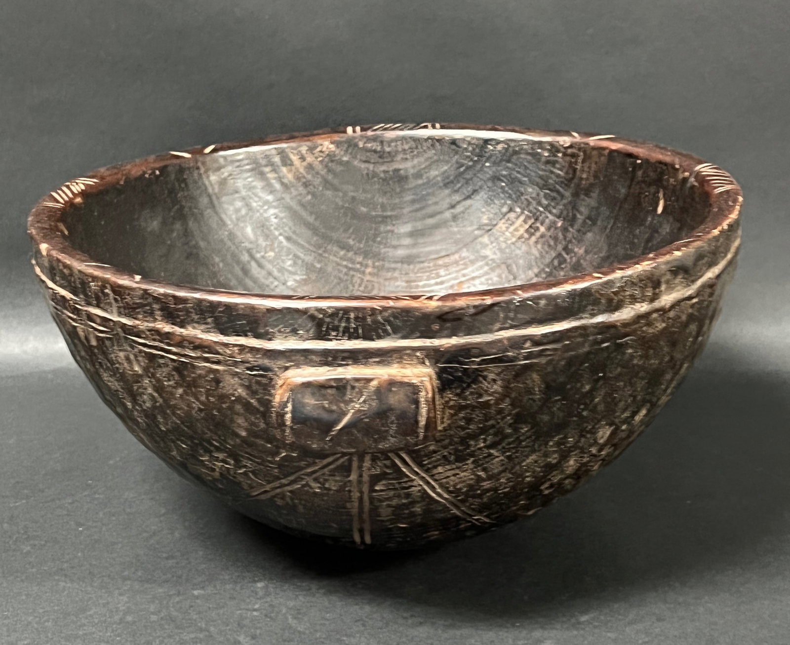 African Tribal Art Carved Wood Tanzania Bowl - 4