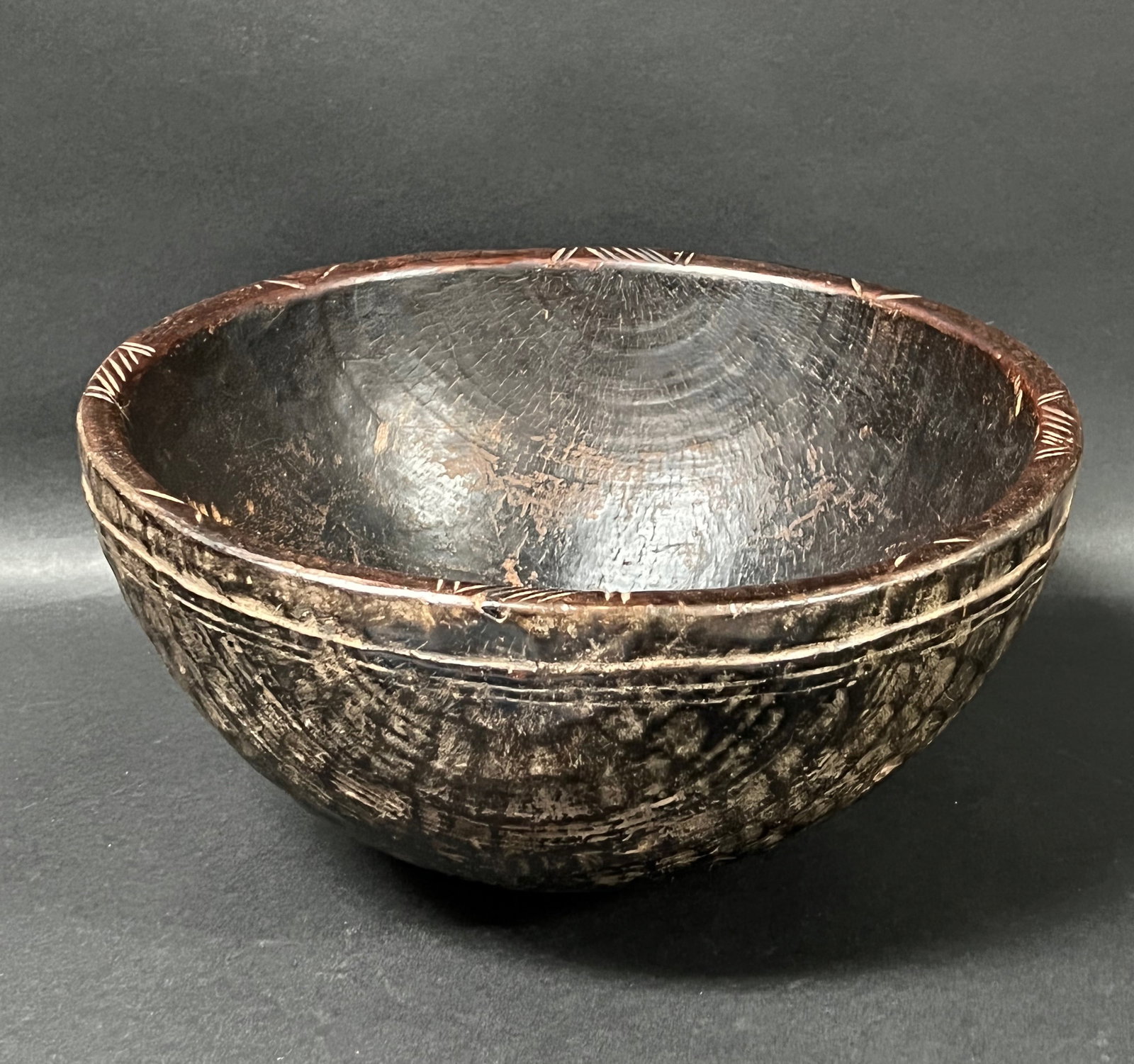 African Tribal Art Carved Wood Tanzania Bowl - 6