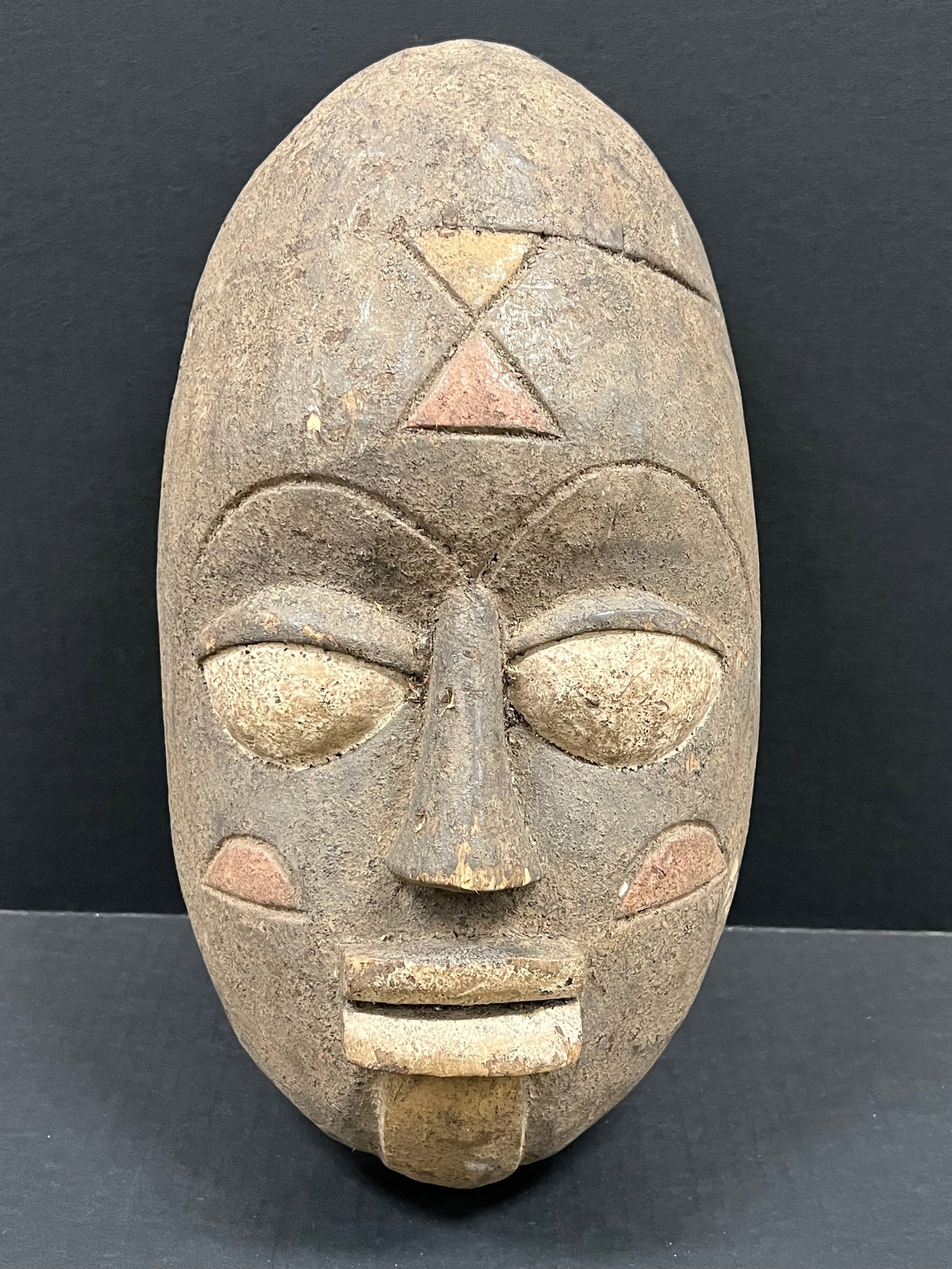 African Tribal Art Carved Wood Yuroba Mask - 4