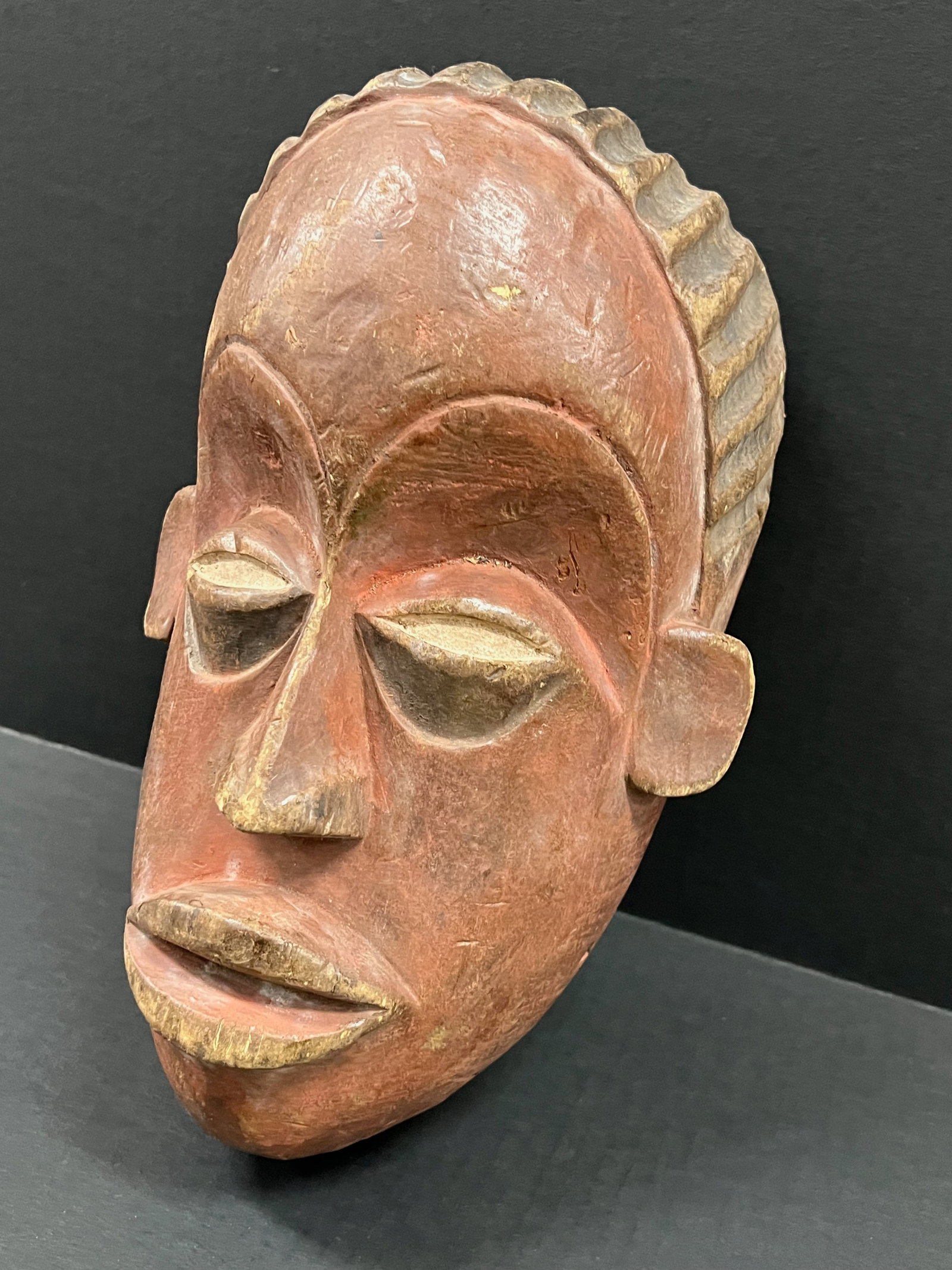 African Tribal Art Carved Wood Bacongo Mask - 2
