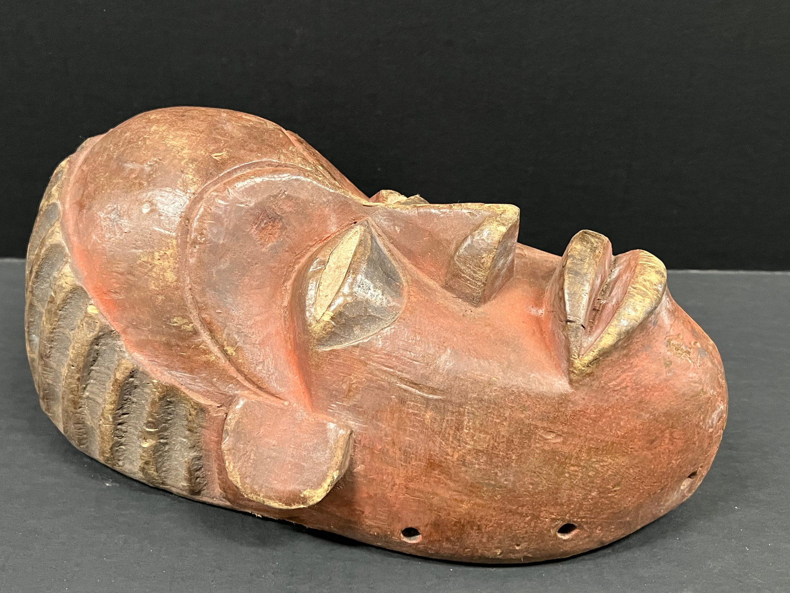 African Tribal Art Carved Wood Bacongo Mask - 4