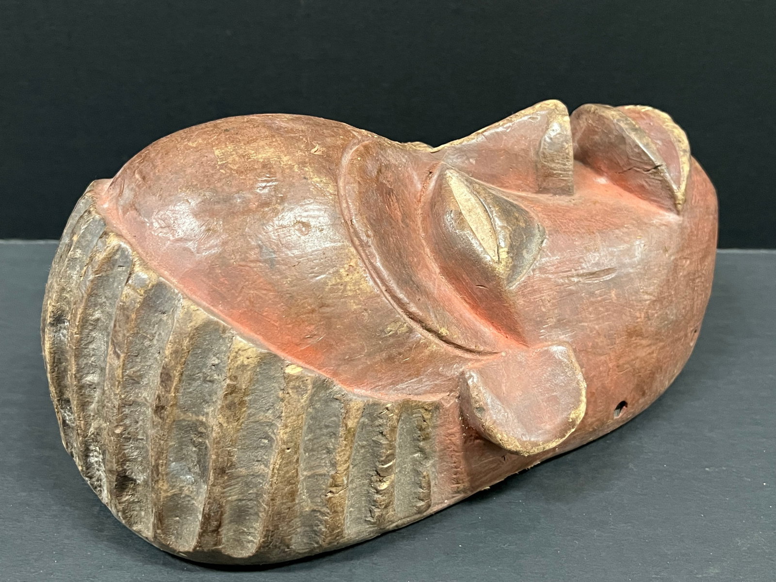 African Tribal Art Carved Wood Bacongo Mask - 5