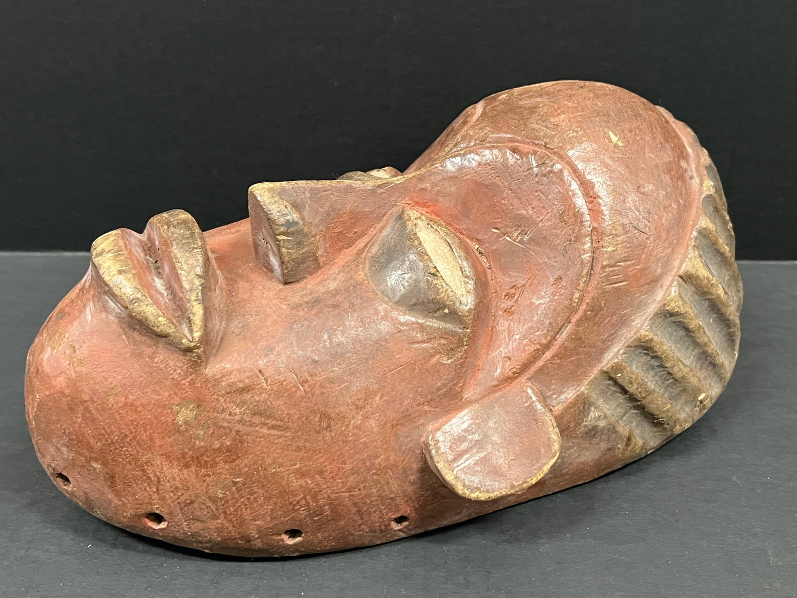 African Tribal Art Carved Wood Bacongo Mask - 6