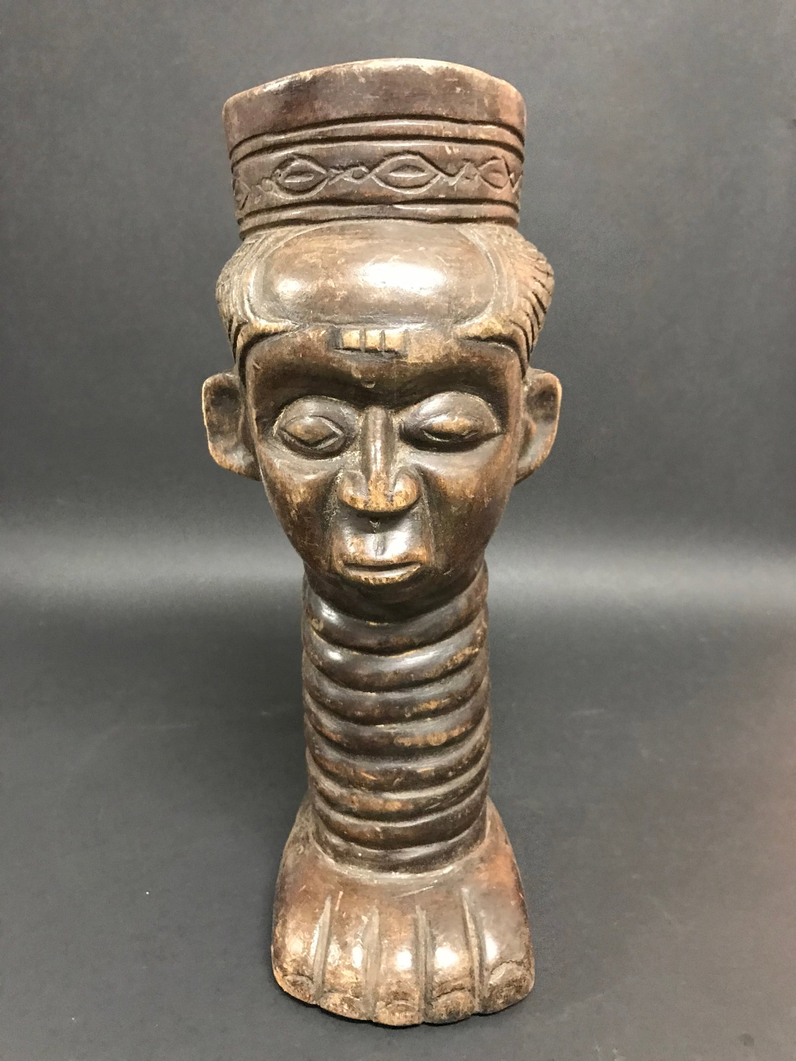 African Tribal Art Carved Wood Kuba Palm Wine Cup (1 of 6)