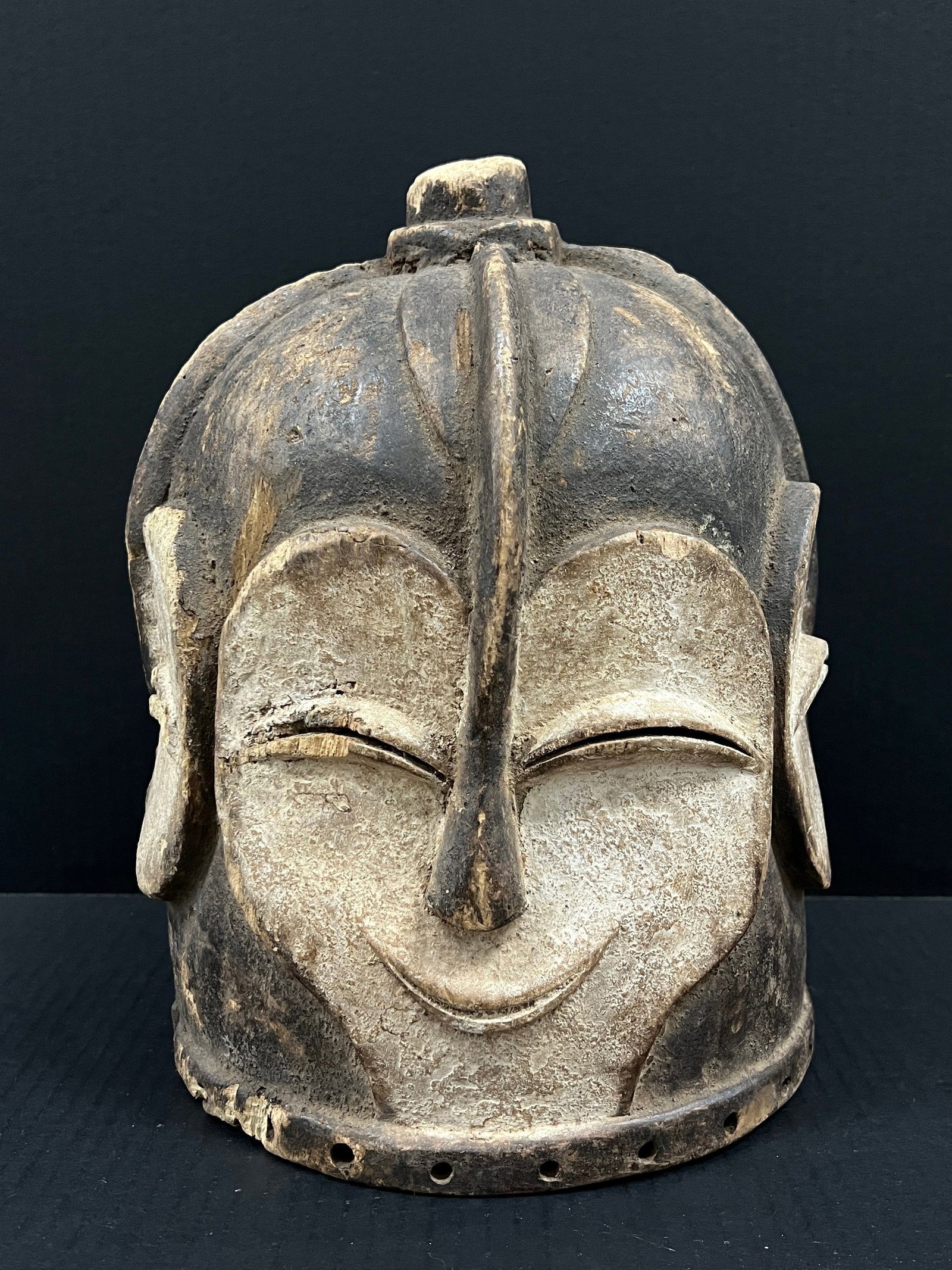 African Tribal Art Carved Wood Kwele Helmet Mask (1 of 10)
